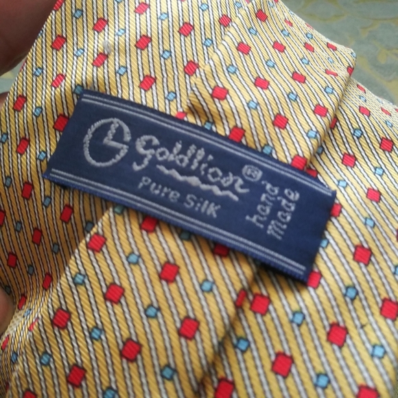 Goldion Men's Necktie Pure Silk Handmade 60" - Picture 4 of 6